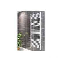 Eastbrook Wingrave Steel White Straight Heated Towel Rail 1600mm H x 600mm W Central Heating