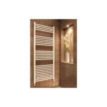 Eastbrook - Wingrave Steel Matt White Straight Heated Towel Rail 1000mm h x 500mm w Dual Fuel - Thermostatic