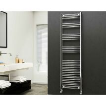 Eastgate - 22mm Steel Straight Chrome Heated Towel Rail 1800mm h x 500mm w - Central Heating, 2854 BTUs