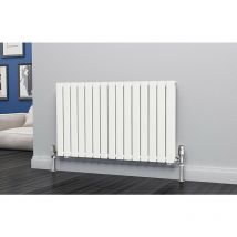 Eastgate - Eben Steel White Horizontal Designer Radiator 600mm h x 1020mm w Double Panel - Electric Only - Thermostatic - White