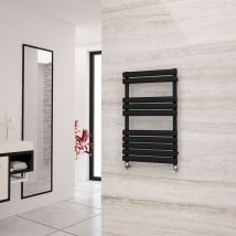 Eastgate - Eclipse Black Designer Towel Rail 825mm h x 500mm w - Central Heating