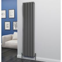 Eastgate - Eclipse Steel Anthracite Vertical Designer Radiator 1800mm x 406mm Double Panel - Central Heating - Anthracite