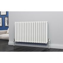 Eastgate - Eclipse Steel White Horizontal Designer Radiator 600mm h x 1044mm w Double Panel - Central Heating - White