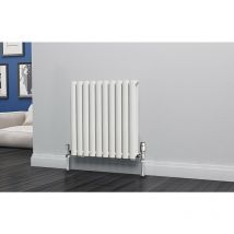 Eastgate - Eclipse Steel White Horizontal Designer Radiator 600mm h x 580mm w Double Panel - Central Heating - White