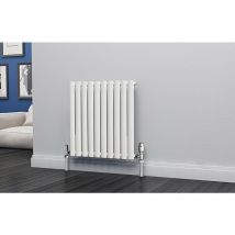 Eastgate - Eclipse Steel White Horizontal Designer Radiator 600mm h x 580mm w Single Panel - Central Heating - White