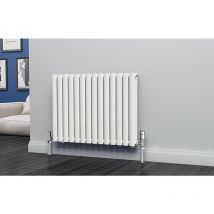 Eastgate - Eclipse Steel White Horizontal Designer Radiator 600mm h x 812mm w Double Panel - Central Heating - White