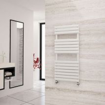 Eastgate Eclipse White Designer Towel Rail 1120mm H x 500mm W - Central Heating