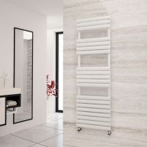 Eastgate - Eclipse White Designer Towel Rail 1595mm h x 500mm w - Dual Fuel - Standard