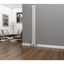Eastgate - Lazarus Steel White Vertical 2 Column Radiator 1800mm h x 196mm w - Central Heating - White