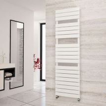 Eastgate - Liso White Flat Tube Designer Towel Rail 1748mm h x 500mm w - Central Heating