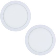 Easy Circular - 2 Downlights con led integrado 4000K para iluminar hacia abajo on/off ø30cm Color Blanco