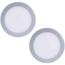 Easy Circular - 2 Downlights con led integrado 6000K para iluminar hacia abajo on/off ø22,5cm Color Gris