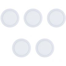 Easy Circular - 5 Downlights con led integrado 4000K para iluminar hacia abajo on/off ø30cm Color Blanco