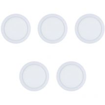 Easy Circular - 5 Downlights con led integrado 6000K para iluminar hacia abajo on/off ø30cm Color Blanco