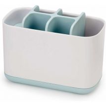 Stol - Porte Brosse à Dents et Tubes de Dentifrice, Plastique et Hygiénique Grand Modèle- Blanc/Bleu Ciel-Fei Yu