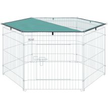 Easy Comfort - Easycomfort Recinto Pieghevole Per Cani E Cuccioli In Filo Metallico (120cm X 60cm) Con Copertura In Poliestere Impermeabile