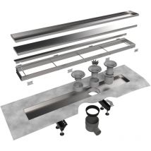 Easy Drain - Easydrain multi taf drain single plate 70cm avec grille zéro design acier inoxydable