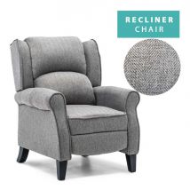 More4homes - eaton herringbone recliner chair - grey