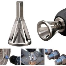 Litzee - bavurage externe chanfrein pour perceuse en acier inoxydable pour éliminer les dommages extracteurs Argent Convient aux boulons de taille
