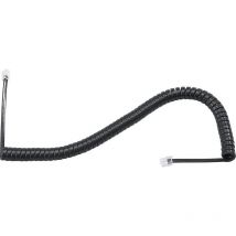 Cordon téléphonique combiné extensible Noir RJ9-RJ9 - Ebenoid