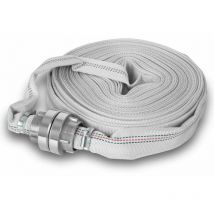 1' Tuyau de refoulement, Tuyau plat avec raccord Storz, longueur 20m, diamètre 1 pouce, Tuyau dincendie, tuyau en textile, tuyau darrosage, tuyau de