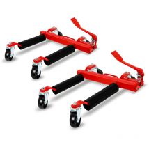 2x Cric Idraulico per Auto (2 Pezzi), Portata 680 kg ciascuno, Larghezza Max Pneumatico 230 mm, Larghezza Minima 345 mm, Massima 630 mm, Carrello