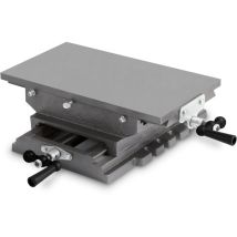 EBERTH Table croisée en fonte et acier, table travail 200 x 360mm, hauteur travail 120mm, étau à 2 axes axes pour travaux de perçage et de fraisage,