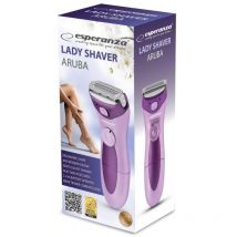 Damenrasierer Esperanza ARUBA – Violett – Edelstahlklinge – Ergonomischer Griff – Kabelloser Betrieb
