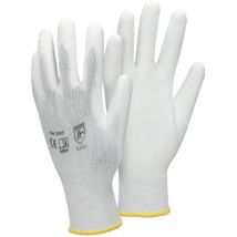1 paire de Gants de travail en pu, taille 8-M, couleur blanc, gants de mécanicien en nylon gants de jardin - Ecd Germany