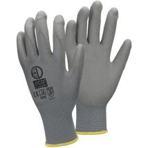 ECD Germany 24 Paires de Gants de Travail en PU - Taille 8-M - Couleur Gris - Élastique - Protection Usages Multiples - pour Mécanicien Constructeurs