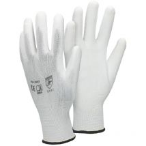 ECD Germany 48 Paio Guanti da lavoro in PU, taglia 10-XL, Colore Bianco, Guanti di Protezione in Nylon adatti per Lavoro Privato e Professionale,