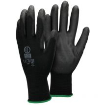 Ecd Germany - 48 Paires de Gants de Travail en pu - Taille 11-XXL - Couleur Noir - Élastique - Protection Usages Multiples - pour Mécanicien