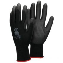 Ecd Germany - 72 Paires de Gants de Travail en pu - Taille 7 - Couleur Noir - Gants de Mécanicien / Constructeurs /de Protection - Pour le Travail de