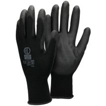 Ecd Germany - 72 Paires de Gants de Travail en pu - Taille 10-XL - Couleur Noir - Élastique - Protection Usages Multiples - pour Mécanicien
