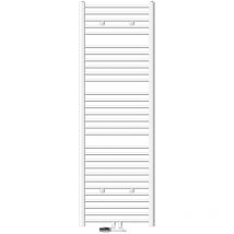 ECD Germany Badheizkörper Mittelanschluss 600 x 1800 mm Weiß gebogen mit Thermostat und Anschlussgarnitur Eck Wand Weiß - Heizkörper Heizung