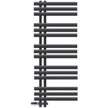 Luxebath - Radiateur de Salle de Bain Iron em 500x1200 mm Anthracite Raccord Central au Bas avec Garniture de Raccordement Forme Passage au Sol et