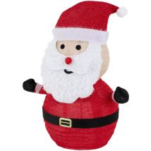 Led Weihnachtsmann mit Mütze, Bart & Handschuhe, 68cm hoch, Gartenfigur mit 30 warmweißen LEDs beleuchtet, Timer, batteriebetrieben, Innen/Außen,