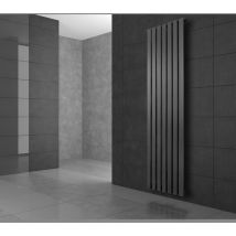 Luxebath - ecd Germany Design Paneelheizkörper Stella Mittelanschluss 260 x 1400 mm Anthrazit mit Anschlussgarnitur inkl. Thermostat Eck Wand, Flach