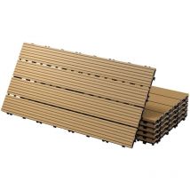 Ecd Germany - Piastrelle per Pavimenti da Esterno Piastrelle per Terrazze in wpc 60x30 cm Set di 30 Pezzi 5m ² Colore Teak con Aspetto Legno