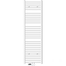 ECD Germany Radiador de baño conexión central 500 x 1800 mm blanco recto con termostato y juego de conexión pasaje suelo blanco radiador calefacción