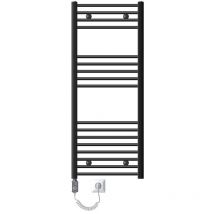 Luxebath - ecd Germany Radiador de baño Eléctrico 500 x 1200 mm Antracita Recto con Conexión Lateral incl. Varilla Calefactora 1200W Cromo Radiador