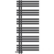 Luxebath - Radiador Toallero de Baño Iron em 600 x 1400 mm Antracita Estufa con Termostato de Conexión Central en Forma Recta al Suelo, Calentador