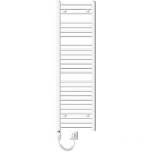 Luxebath - ecd Germany Radiador Eléctrico para Baño Sahara 400 x 1500 mm Blanco Curvado Estufa de Conexión Lateral con Resistencia 900W, Calentador