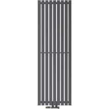 Radiateur Design Stella 480 x 1400 mm, Anthracite avec Garniture de Raccordement, Thermostat Inclus, Forme d'Angle, Plat, Monocouche, Vertical, Porte