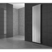 Luxebath - ecd Germany Radiateur Panneau Design Stella Non Électrique, 370 x 1600 mm, Blanc, Raccord Central, avec Thermostat et Kit de Raccordement