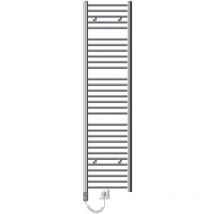 ECD Germany Radiatore da Bagno Elettrico 400 x 1800 mm Cromato Curvo con Attacco Laterale incl. Asta Riscaldante 900W Cromato Radiatore