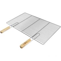 Ecd Germany - Rechteckiger Edelstahl Grillrost mit abnehmbaren Griffen 67 x 40 cm - robust & rostfrei - für Grillkamin Buschbeck Gasgrill