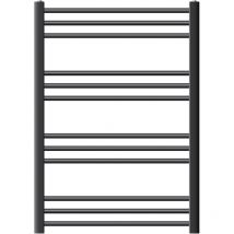 Ecd Germany Sèche-serviettes de salle de bain Sahara - 750 x 800 mm - anthracite - droit avec raccordement latéral - radiateur sèche-serviettes