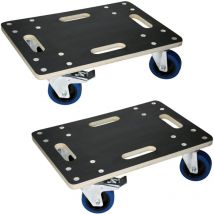 Ecd Germany - 2er Set Transportroller mit 2x Feststellbremse, 35x50 cm, 800kg Siebdruckplatte, PP-Räder, Transporthilfe für Umzug, Rollbrett