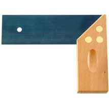 Tischlerwinkel Nr. 403 – 150 mm – Federnd-harte Stahlzunge – Schenkel aus gedämpfter Buche – SB-Verpackt